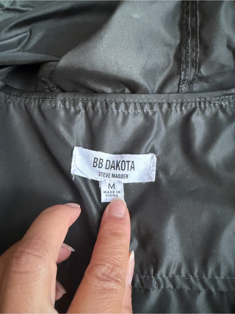 BB Dakota Steve Madden Green Hooded Lightweight Jacket SZ M - Picture 3 of 7